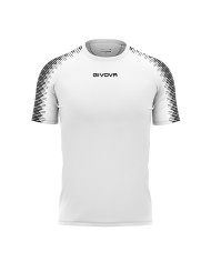 Maglia Givova Shirt CLUB in Mesh MAC10 Unisex Calcio Padel Tennis Bianco Nero