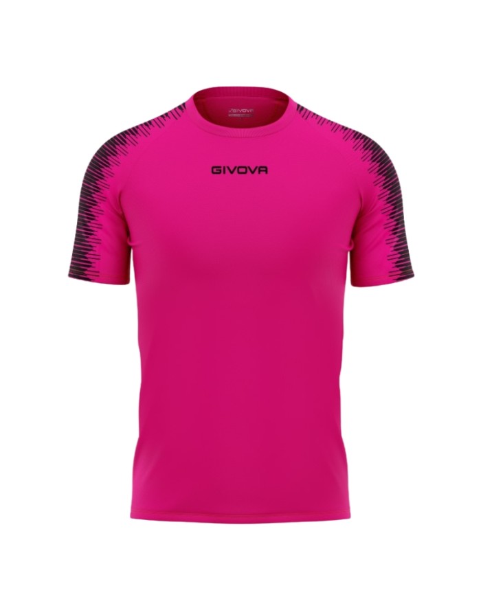 Maglia Givova Shirt CLUB in Mesh MAC10 Unisex Calcio Padel Tennis Fuxia Nero