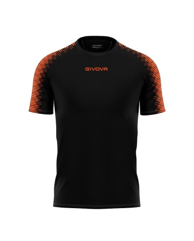 Maglia Givova Shirt CLUB in Mesh MAC10 Unisex Calcio Padel Tennis Nero Arancio Fluo Maglia Givova Shirt CLUB in Mesh MAC10 Unisex Calcio Padel Tennis Nero Arancio Fluo