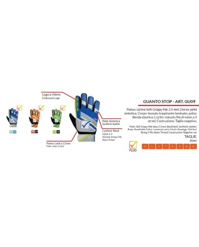 GUANTO STOP portiere ARANCIO FLUO/NERO Tg. 10 GUANTO STOP portiere ARANCIO FLUO/NERO Tg. 10