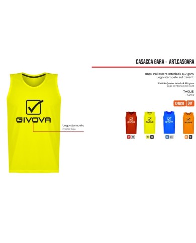 Casacca GARA Givova CASGARA Unisex Allenamento Arancio Fluo Nero