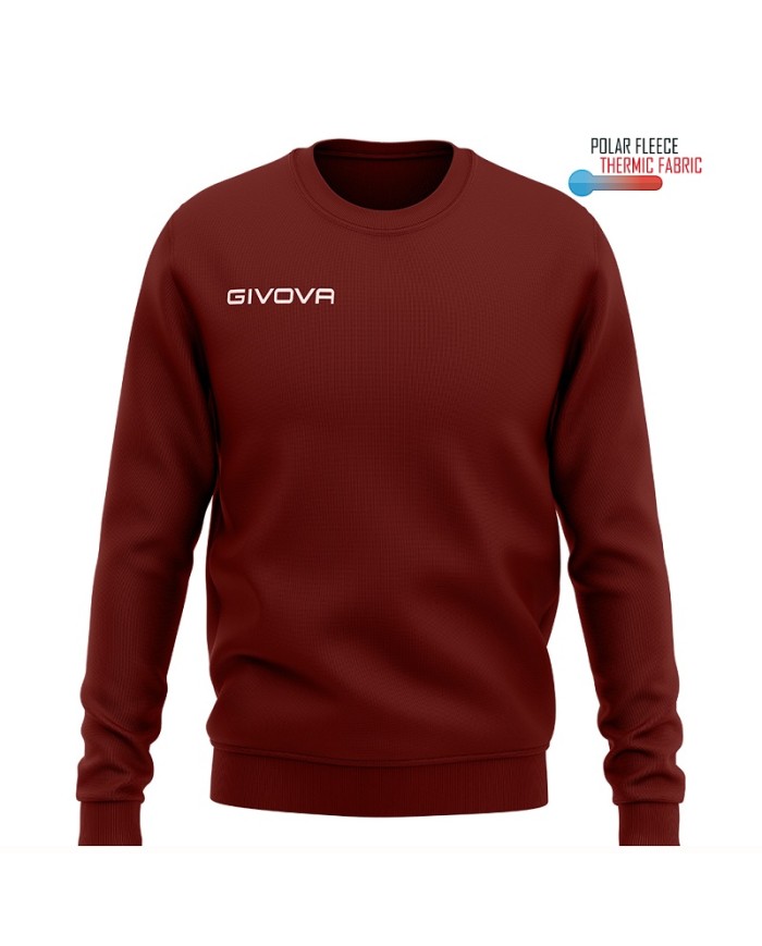 Felpa Girocollo Givova MA019 Granata Polarfleece Unisex Pile MA0190008 Felpa Girocollo Givova MA019 Granata Polarfleece Unisex Pile MA0190008