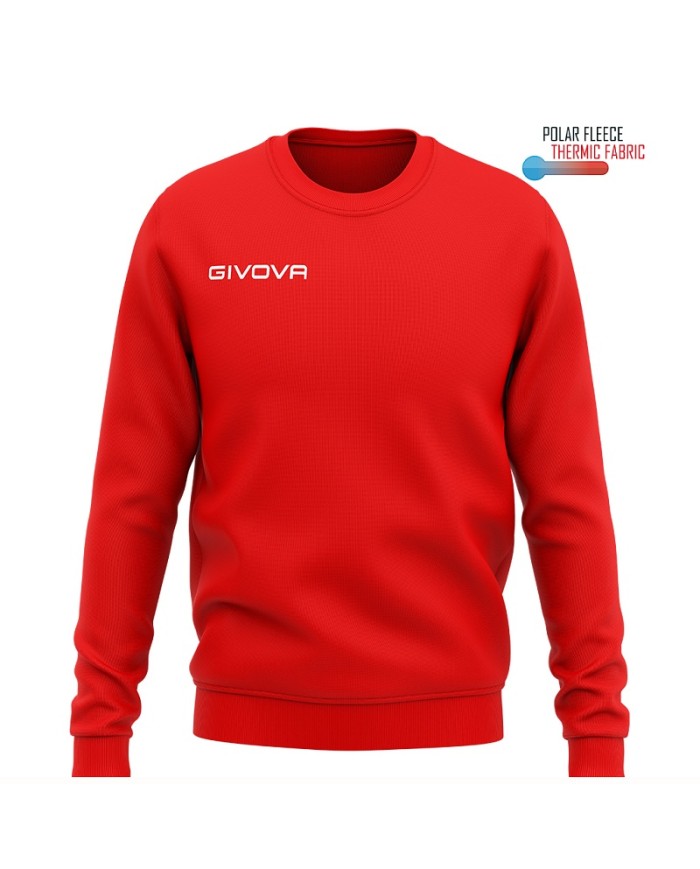Felpa Girocollo Givova MA019 Rosso Polarfleece Unisex Pile MA0190012