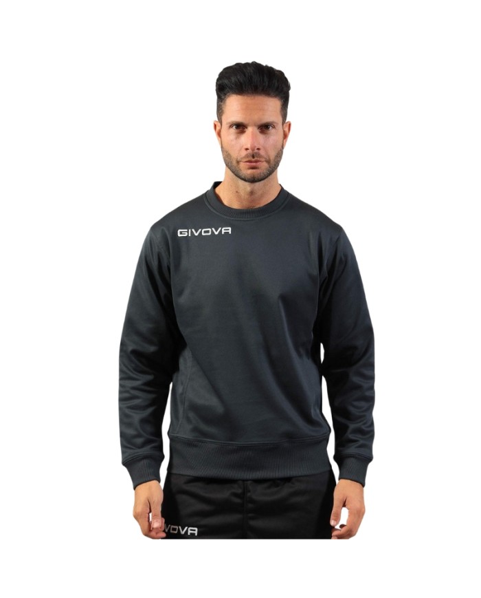 Felpa Girocollo Givova MA019 Grigio Scuro Polarfleece Unisex Pile MA0190023