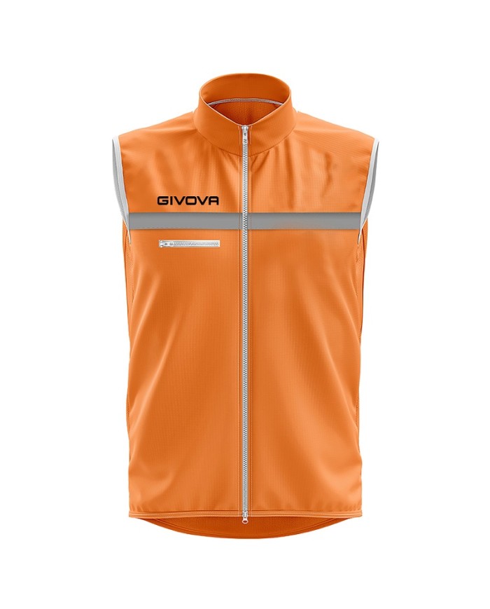 Casacca da Running Givova Allenamento Calcio Smanicata Senior Arancio Nero CT07