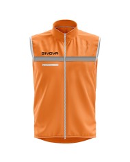 Casacca da Running Givova Allenamento Calcio Smanicata Senior Arancio Nero CT07