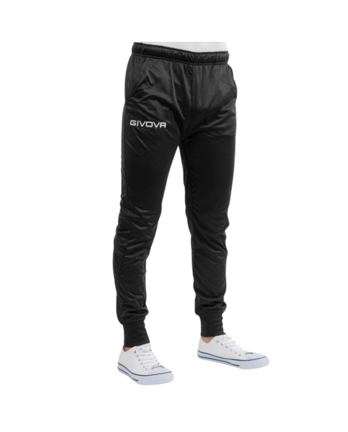 Pantalone Givova ONE in Pile P019 Unisex Allenamento Tempo Libero Nero
