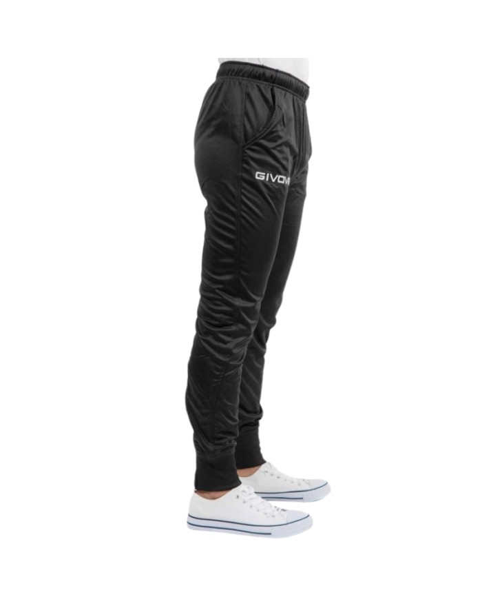 Pantalone Givova ONE in Pile P019 Unisex Allenamento Tempo Libero Nero