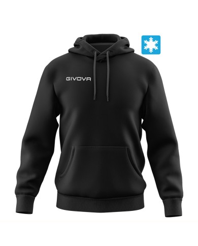 Felpa con Cappuccio Givova MA012 Felpata Unisex Tempo Libero Nero Felpa con Cappuccio Givova MA012 Felpata Unisex Tempo Libero Nero