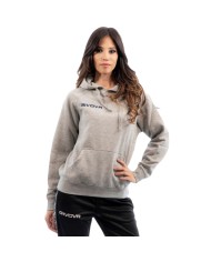 Felpa con Cappuccio Givova MA012 Felpata Unisex Tempo Libero Blu
