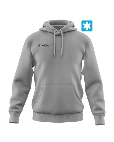 Felpa con Cappuccio Givova MA012 Felpata Unisex Tempo Libero Grigio Felpa con Cappuccio Givova MA012 Felpata Unisex Tempo Libero Grigio