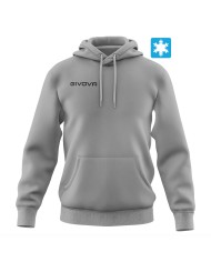 Felpa con Cappuccio Givova MA012 Felpata Unisex Tempo Libero Grigio