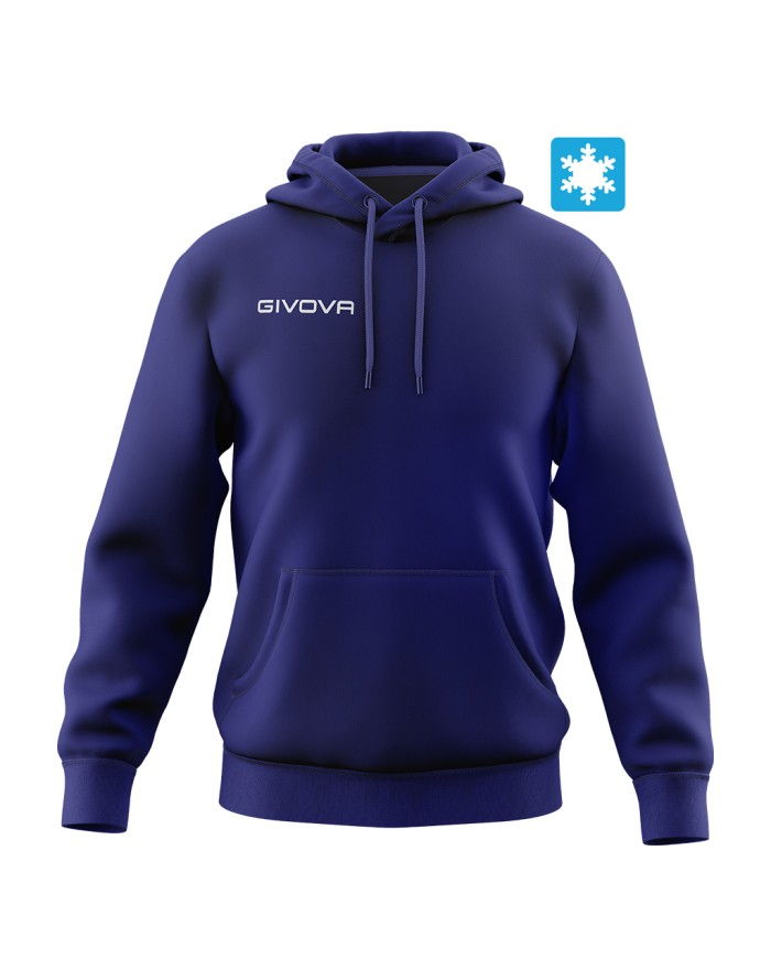 Felpa con Cappuccio Givova MA012 Felpata Unisex Tempo Libero Blu
