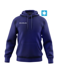 Felpa con Cappuccio Givova MA012 Felpata Unisex Tempo Libero Blu