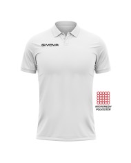 Polo Givova POCKET in Mesh PK01 Unisex Tempo Libero Padel Tennis Bianco