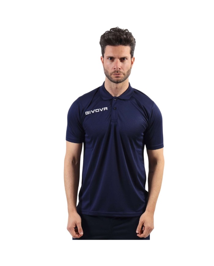 Polo Givova POCKET in Mesh PK01 Unisex Tempo Libero Padel Tennis Blu