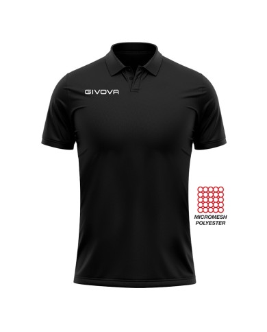 Polo Givova POCKET in Mesh PK01 Unisex Tempo Libero Padel Tennis Nero Polo Givova POCKET in Mesh PK01 Unisex Tempo Libero Padel Tennis Nero