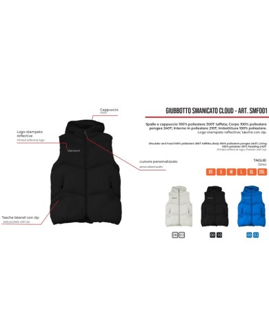 Giubbotto Smanicato CLOUD Givova SMF001 Unisex Tempo Libero Azzurro Giubbotto Smanicato CLOUD Givova SMF001 Unisex Tempo Libero Azzurro