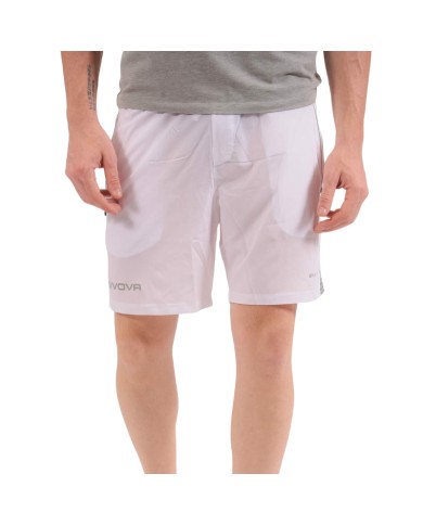 Bermuda TOP Givova FIT010 Unisex Fitness Running Allenamento Bianco Bermuda TOP Givova FIT010 Unisex Fitness Running Allenamento Bianco