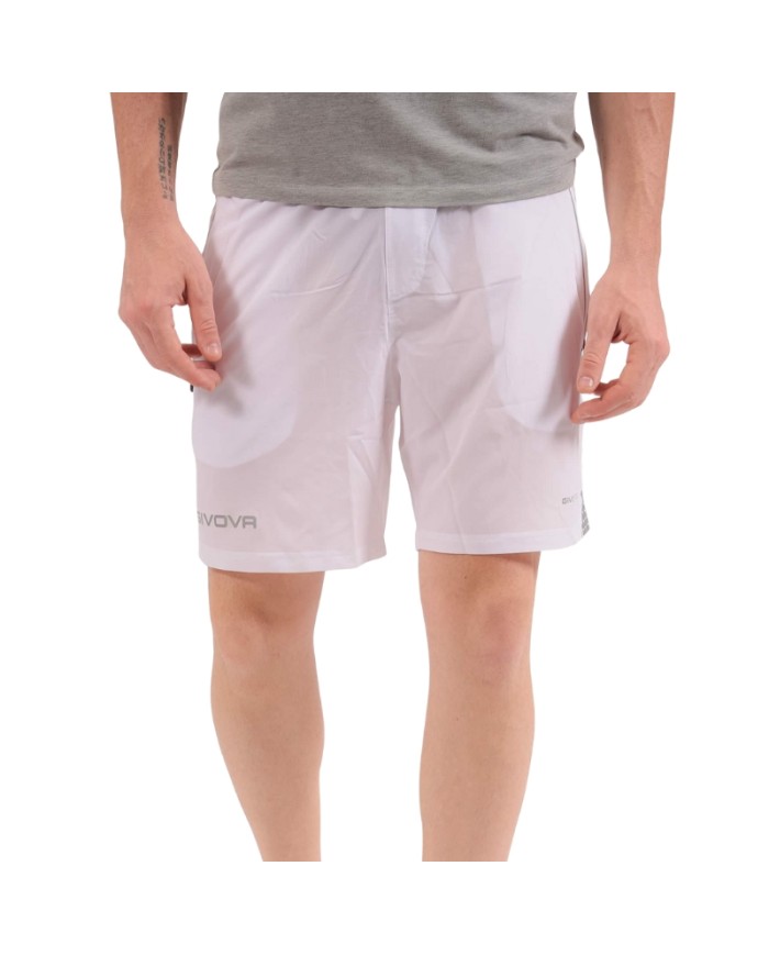 Bermuda TOP Givova FIT010 Unisex Fitness Running Allenamento Bianco