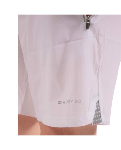 Bermuda TOP Givova FIT010 Unisex Fitness Running Allenamento Bianco Bermuda TOP Givova FIT010 Unisex Fitness Running Allenamento Bianco