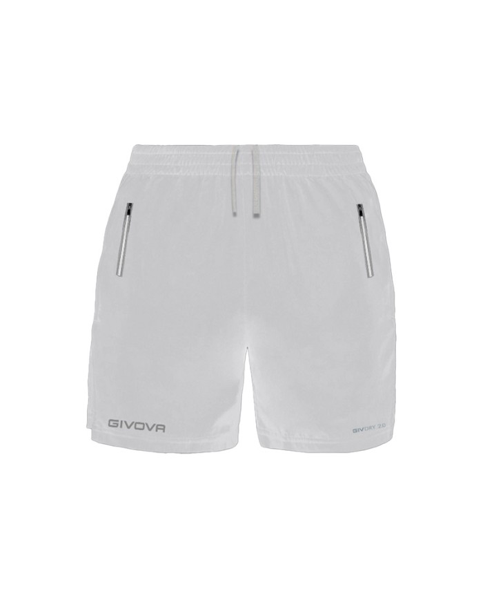 Bermuda TOP Givova FIT010 Unisex Fitness Running Allenamento Bianco
