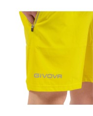 Bermuda TOP Givova FIT010 Unisex Fitness Running Allenamento Giallo Fluo