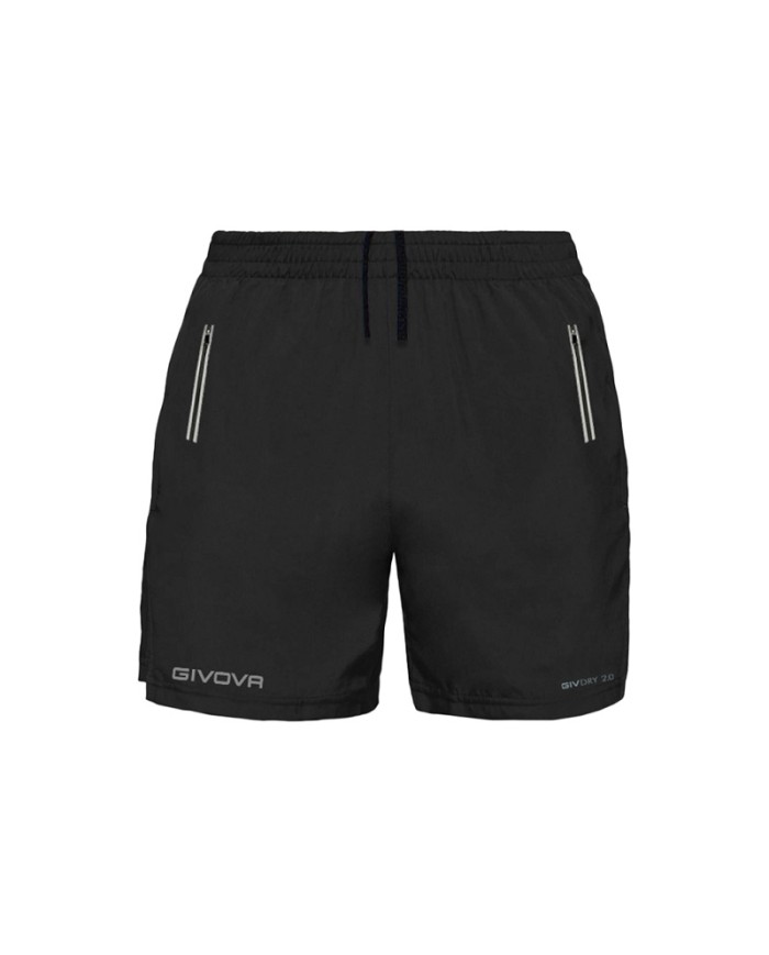 Bermuda TOP Givova FIT010 Unisex Fitness Running Allenamento Nero