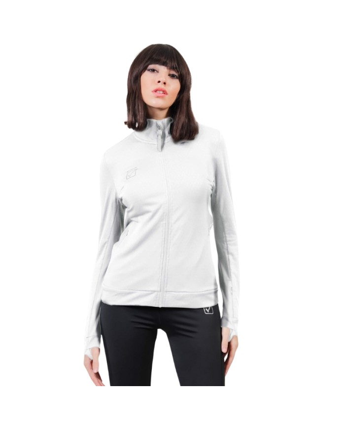 Felpa da Donna Givova ROLL FIT025 Fitness Running Allenamento Bianco