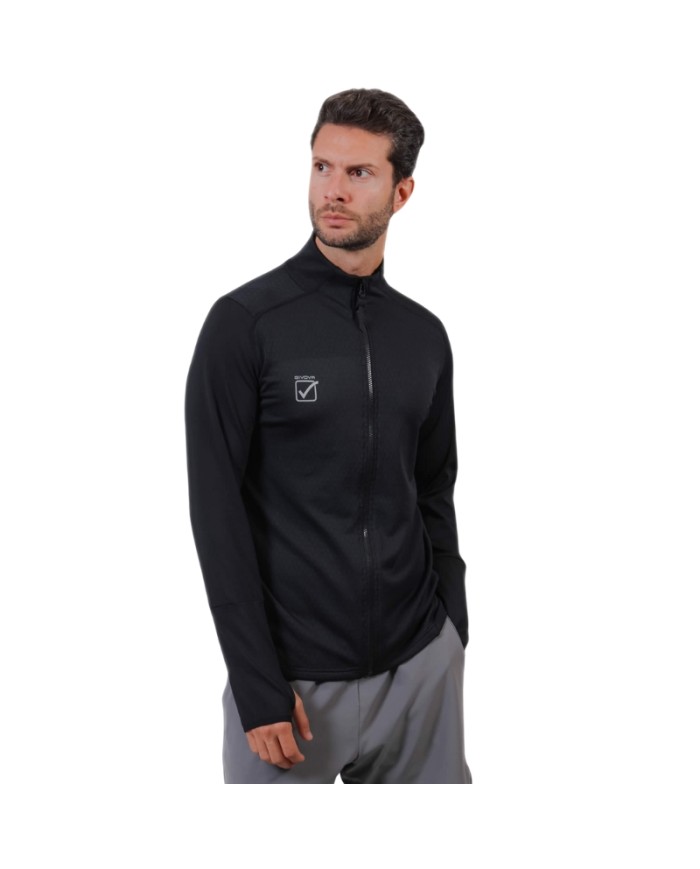 Felpa da Uomo Givova ROLL FIT026 Running Fitness Allenamento Nero