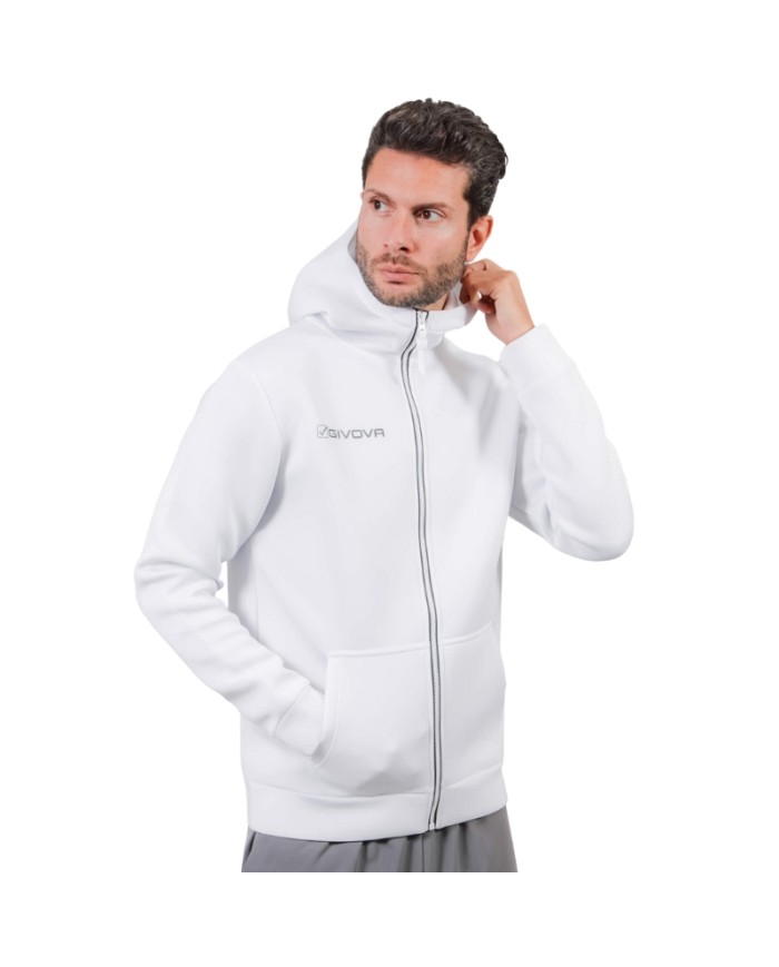 Giacca SCUBA Givova FIT027 Unisex Allenamento Fitness Running Bianco