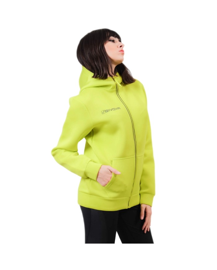 Giacca SCUBA Givova FIT027 Unisex Allenamento Fitness Running Giallo Fluo