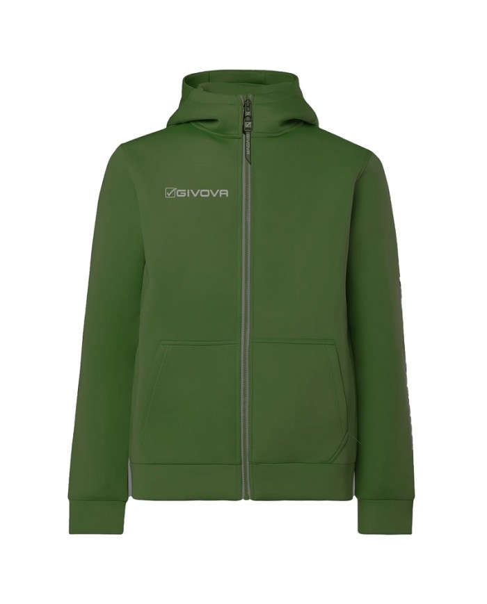 Giacca SCUBA Givova FIT027 Unisex Allenamento Fitness Running Verde Militare