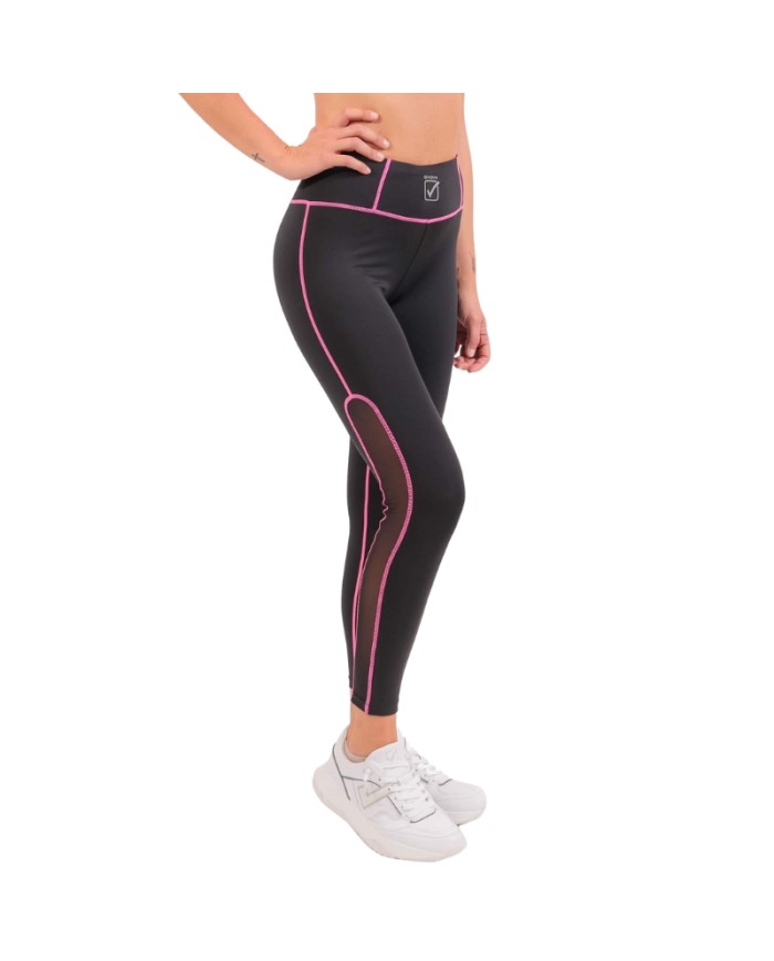 Leggins da Donna Givova MOON FIT013 Fitness Allenamento Running Nero Fuxia
