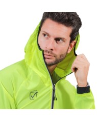Giacca Antipioggia da Uomo RAIN RUNNING FIT022 Fitness Giallo Fluo