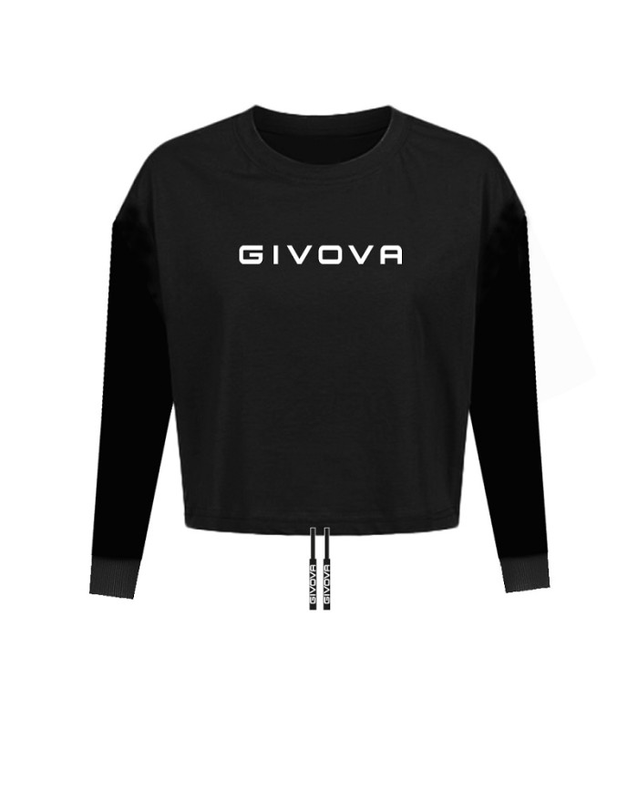 Maglia da Donna Givova SHIRT SCOLLO A BARCA Manica Lunga FIT016 Nero