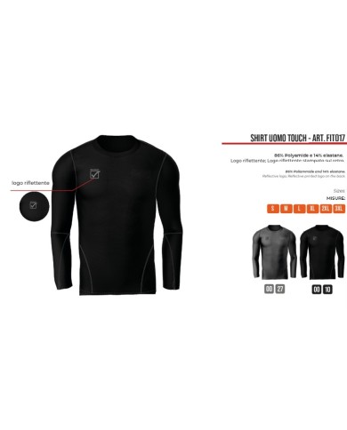 Maglia Tecnica da Uomo Givova SHIRT TOUCH FIT017 Fitness Allenamento Grigio Maglia Tecnica da Uomo Givova SHIRT TOUCH FIT017 Fitness Allenamento Grigio
