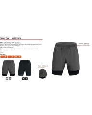 Pantaloncino Givova  da Uomo SHORT 2 IN 1 FIT020 Fitness Allenamento Grigio Pantaloncino Givova  da Uomo SHORT 2 IN 1 FIT020 Fitness Allenamento Grigio