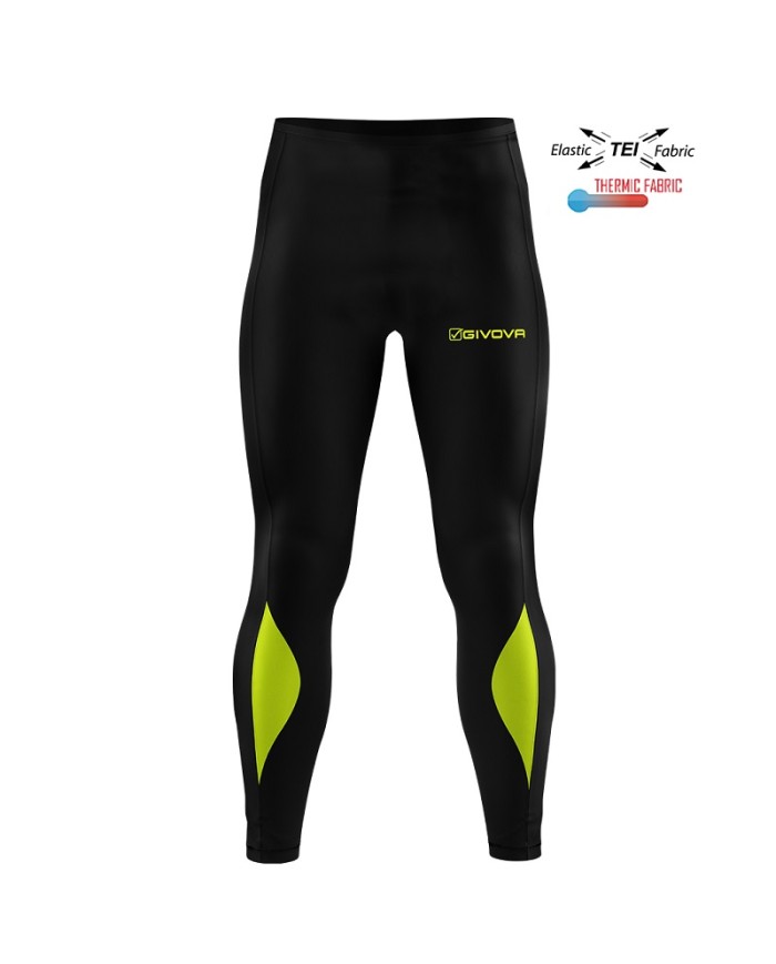 Pantalone Givova RUNNING LONG PANT LR03 Fitness Allenamento Unisex Nero Giallo Fluo Pantalone Givova RUNNING LONG PANT LR03 Fitness Allenamento Unisex Nero Giallo Fluo