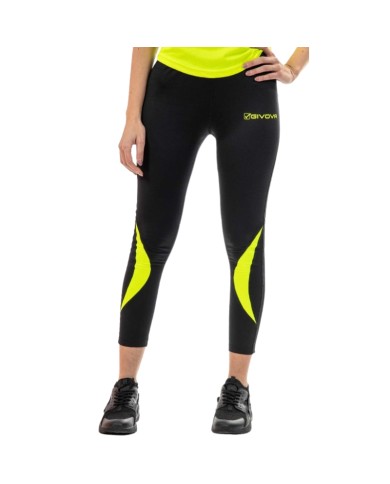 Pantalone Givova RUNNING LONG PANT LR03 Fitness Allenamento Unisex Nero Giallo Fluo Pantalone Givova RUNNING LONG PANT LR03 Fitness Allenamento Unisex Nero Giallo Fluo