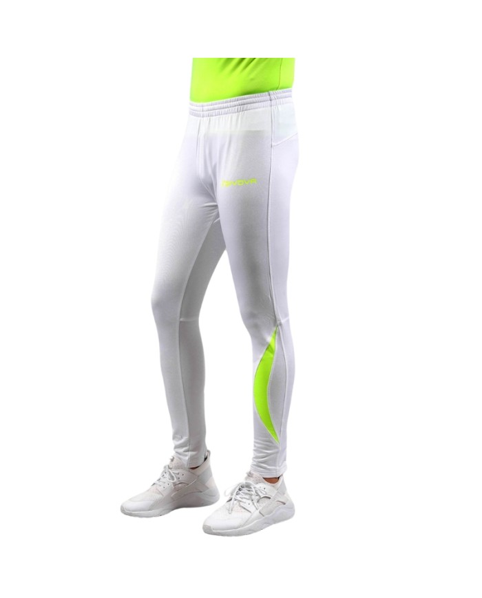 Pantalone Givova RUNNING LONG PANT LR03 Fitness Allenamento Unisex Bianco Giallo Fluo Pantalone Givova RUNNING LONG PANT LR03 Fitness Allenamento Unisex Bianco Giallo Fluo