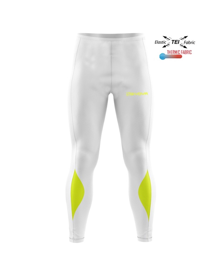 Pantalone Givova RUNNING LONG PANT LR03 Fitness Allenamento Unisex Bianco Giallo Fluo Pantalone Givova RUNNING LONG PANT LR03 Fitness Allenamento Unisex Bianco Giallo Fluo