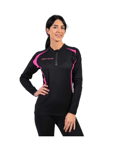 RUNNING SHIRT LONG Givova LR05 Maglia Tecnica Girocollo Unisex Nero Fuxia RUNNING SHIRT LONG Givova LR05 Maglia Tecnica Girocollo Unisex Nero Fuxia
