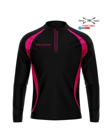 RUNNING SHIRT LONG Givova LR05 Maglia Tecnica Girocollo Unisex Nero Fuxia RUNNING SHIRT LONG Givova LR05 Maglia Tecnica Girocollo Unisex Nero Fuxia