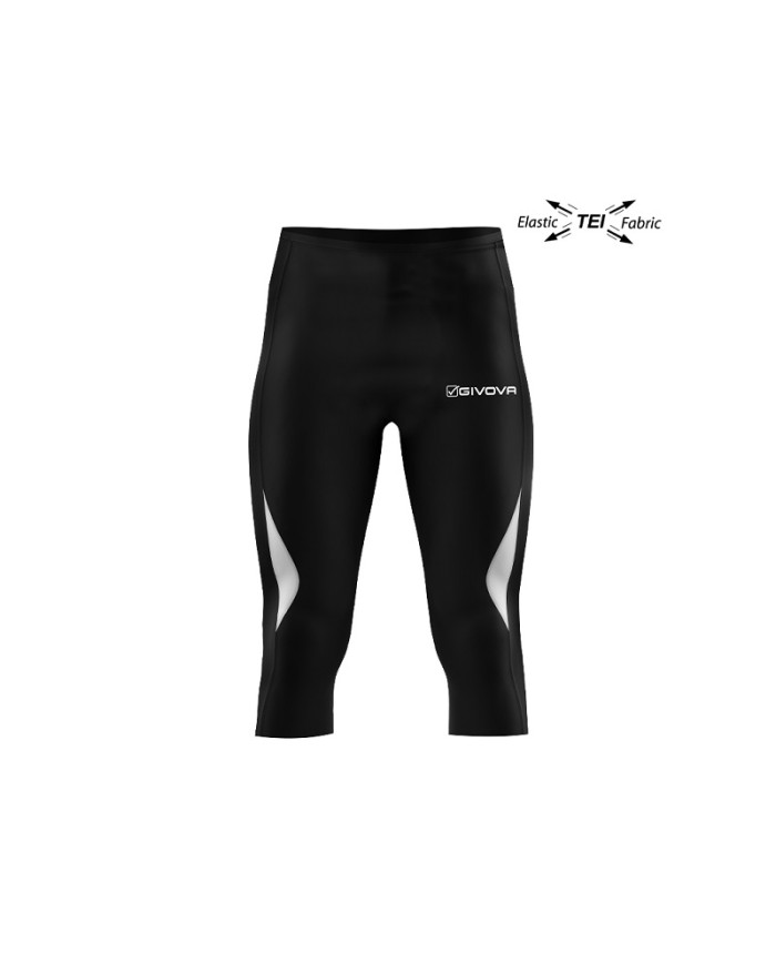 RUNNING PINOCCHIETTO Givova LR02 Fitness Allenamento Unisex Nero RUNNING PINOCCHIETTO Givova LR02 Fitness Allenamento Unisex Nero