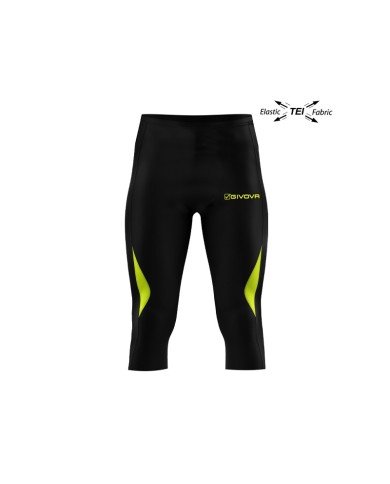 RUNNING PINOCCHIETTO Givova LR02 Fitness Allenamento Unisex Nero Giallo Fluo RUNNING PINOCCHIETTO Givova LR02 Fitness Allenamento Unisex Nero Giallo Fluo