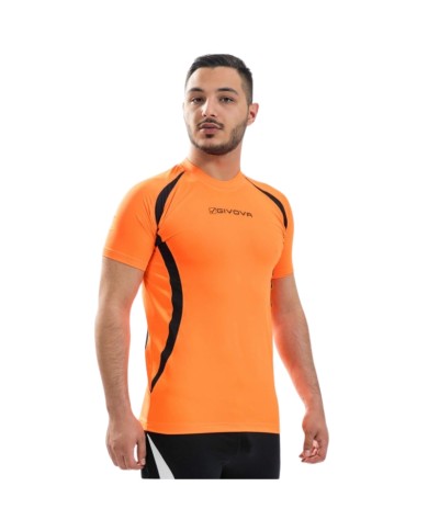 RUNNING SHIRT Givova LR04 Maglia Tecnica Girocollo Unisex Arancio Fluo Nero RUNNING SHIRT Givova LR04 Maglia Tecnica Girocollo Unisex Arancio Fluo Nero