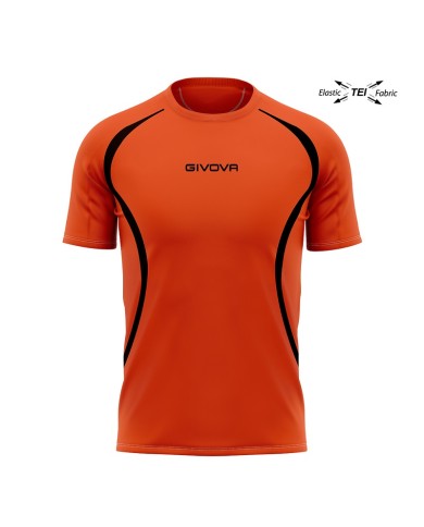 RUNNING SHIRT Givova LR04 Maglia Tecnica Girocollo Unisex Arancio Fluo Nero RUNNING SHIRT Givova LR04 Maglia Tecnica Girocollo Unisex Arancio Fluo Nero