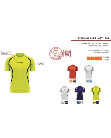 RUNNING SHIRT Givova LR04 Maglia Tecnica Girocollo Unisex Arancio Fluo Nero RUNNING SHIRT Givova LR04 Maglia Tecnica Girocollo Unisex Arancio Fluo Nero