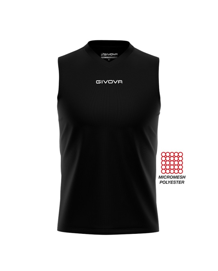 Shirt SMANICATO ONE Givova MAC02 Canotta Unisex Sport Nero MAC020010 Shirt SMANICATO ONE Givova MAC02 Canotta Unisex Sport Nero MAC020010